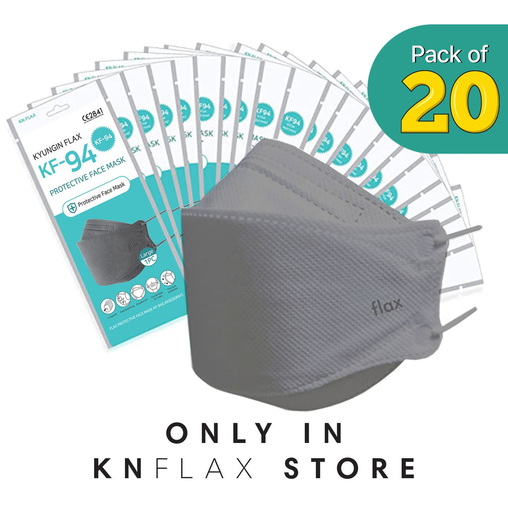 [20PCS] KN Flax KF94 Gray Mask Made in Korea | FDA Registered - KN FLAX