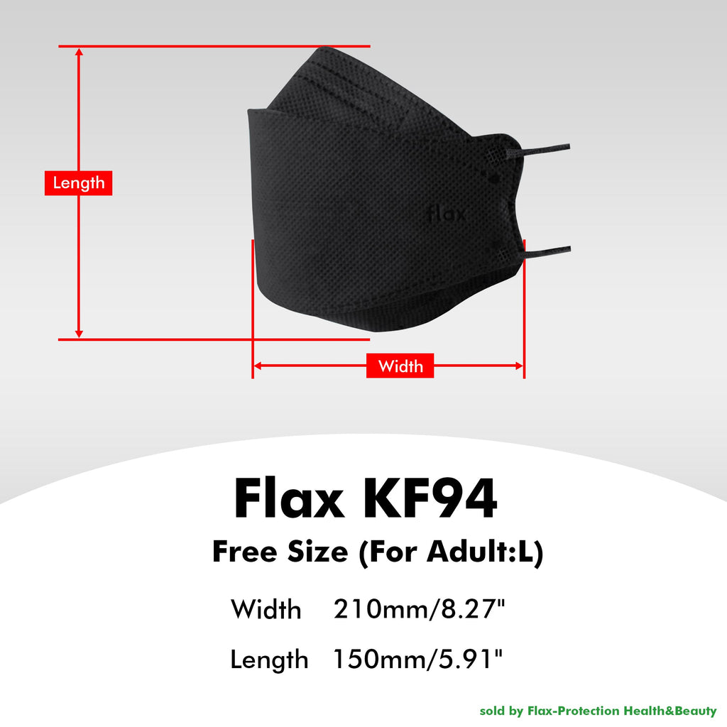 [20PCS] KN Flax KF94 BLK Mask | Made in Korea | FDA Registered - KN FLAX