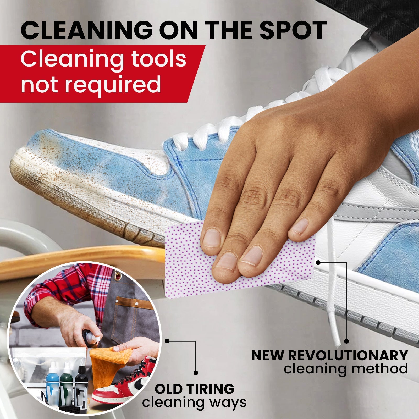 30pcs] The Shoe Cleaning Wipe  Microdotted Wipe On the Go - KN FLAX Shoe  Care Kits