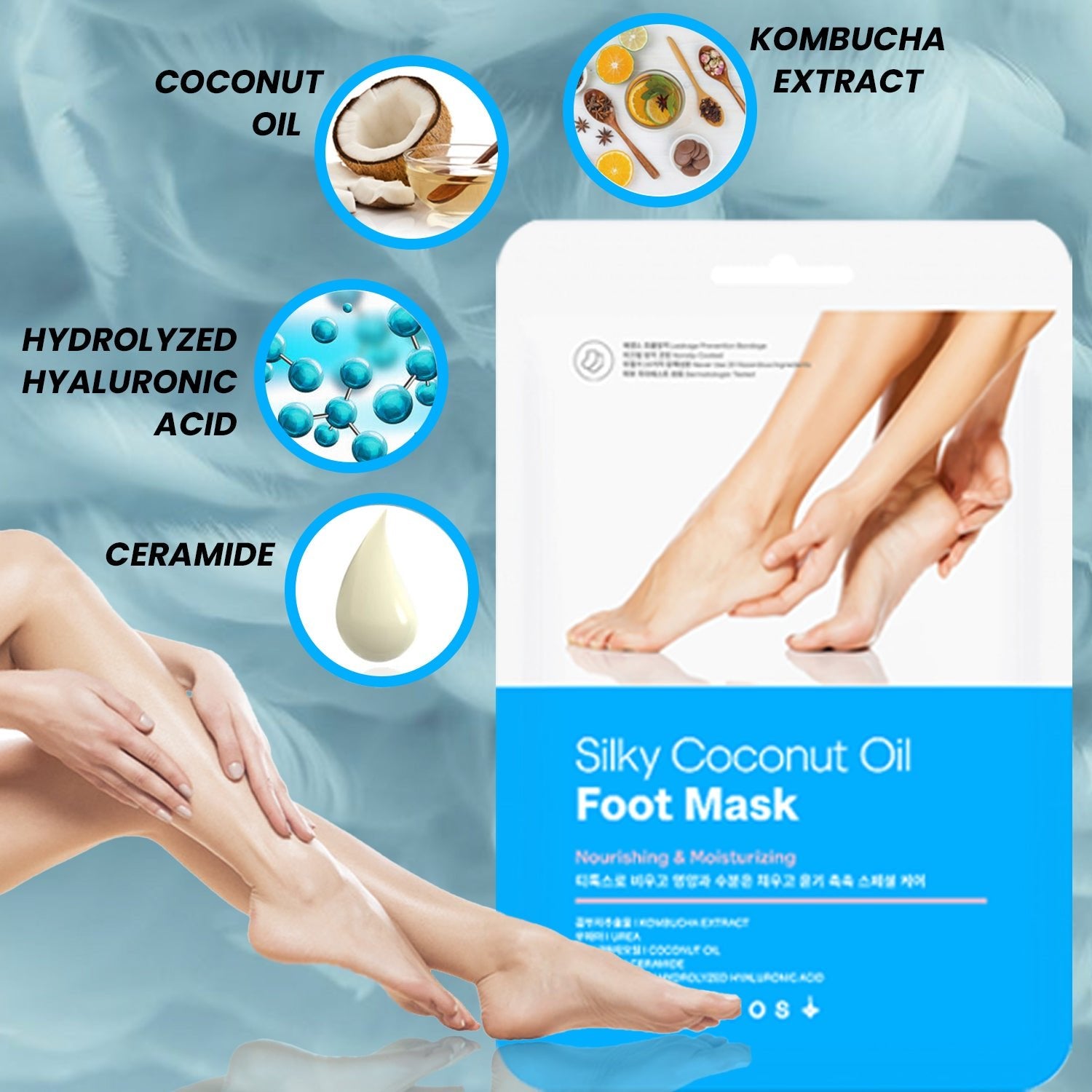 5PKS] Silky Coconut Oil Foot Mask | Made in Korea - KN