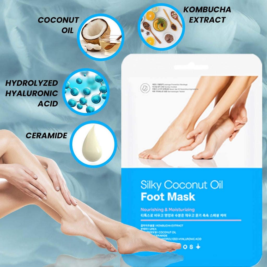 [5PKS] Silky Coconut Oil Foot Mask | Made in Korea - KN FLAX