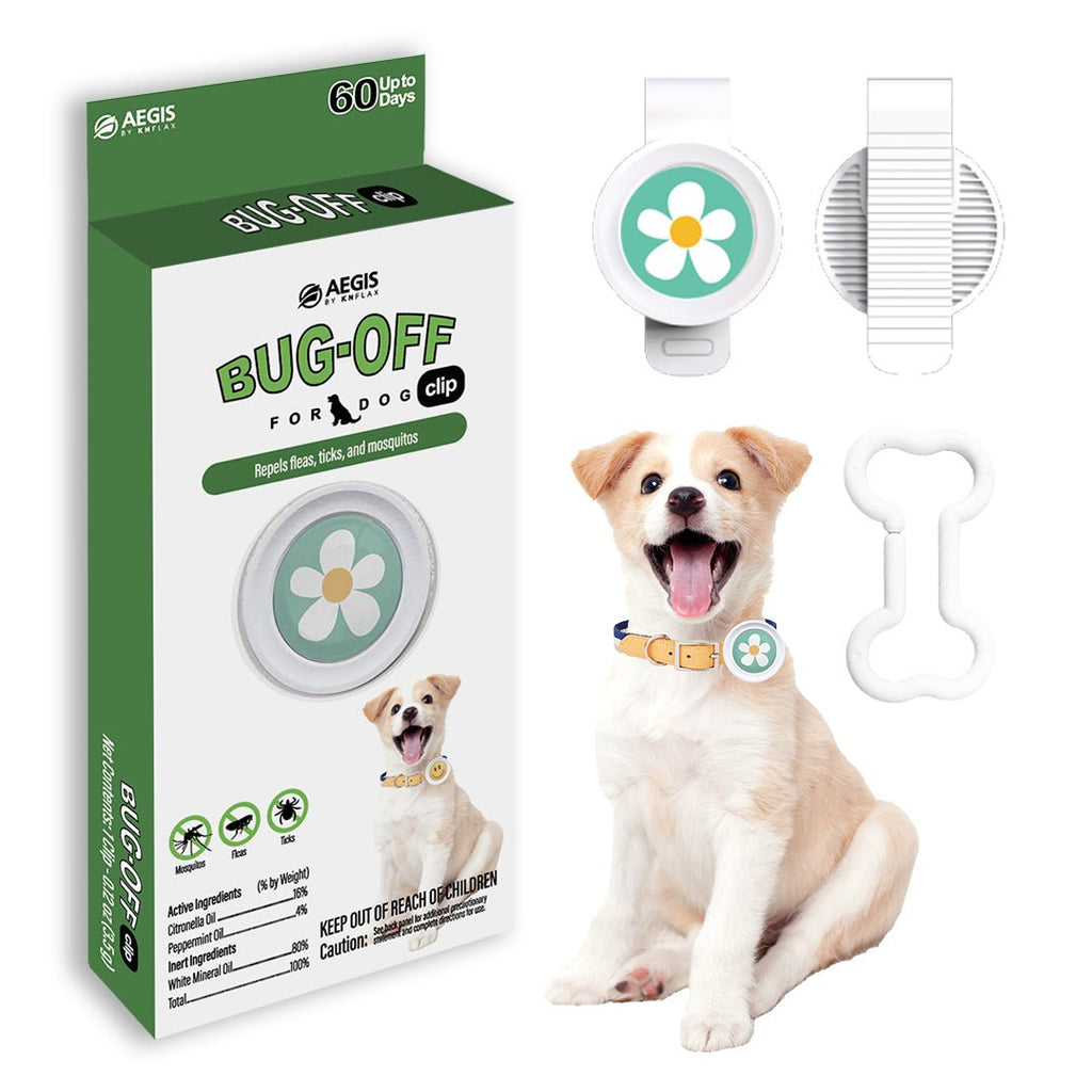 Aegis Bug-Off Clip for Dogs, Repelling Flea, Tick & Mosquito - KN FLAX