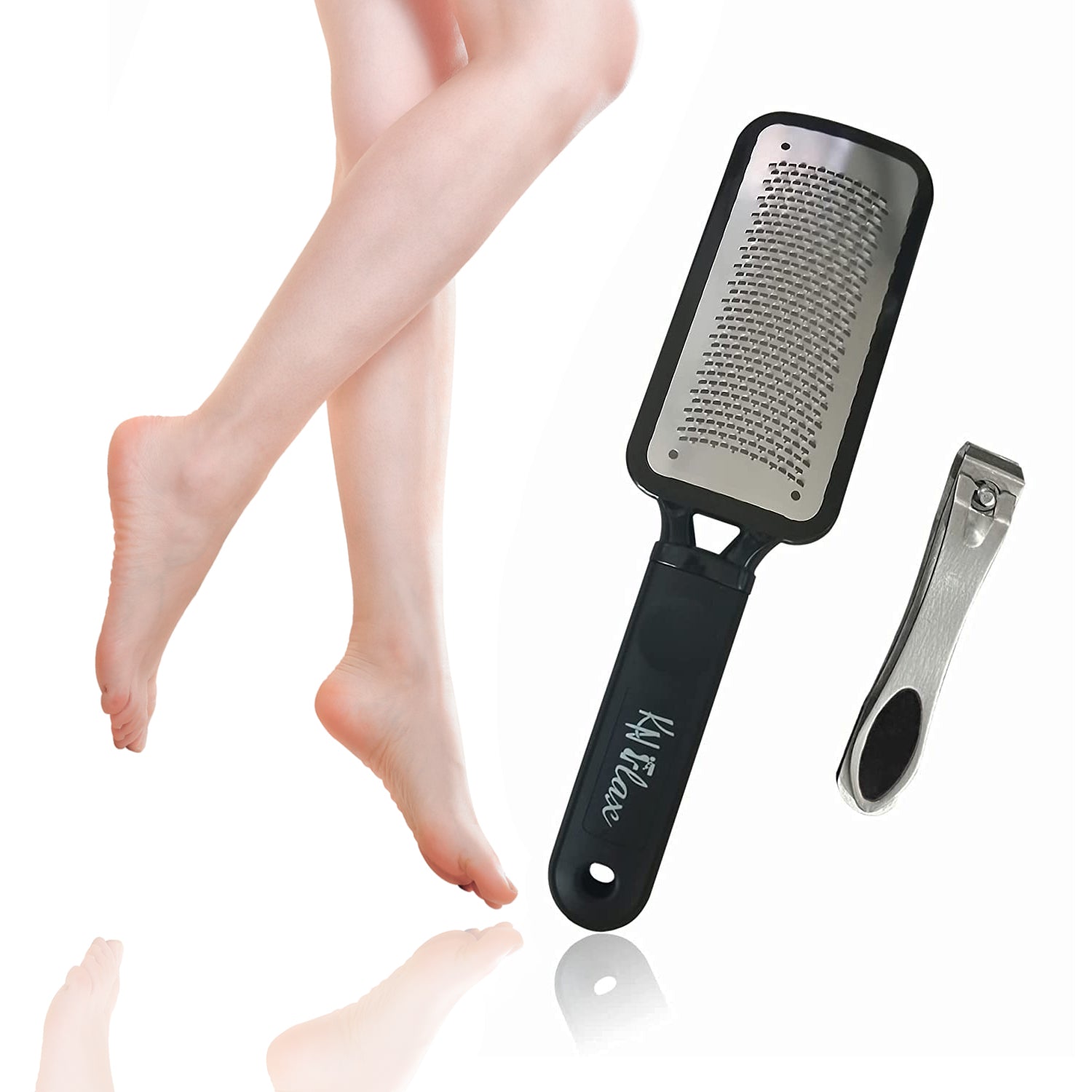 Foot Scrubber with Holder, Never-Cut-Your-Skin Callus Remover for